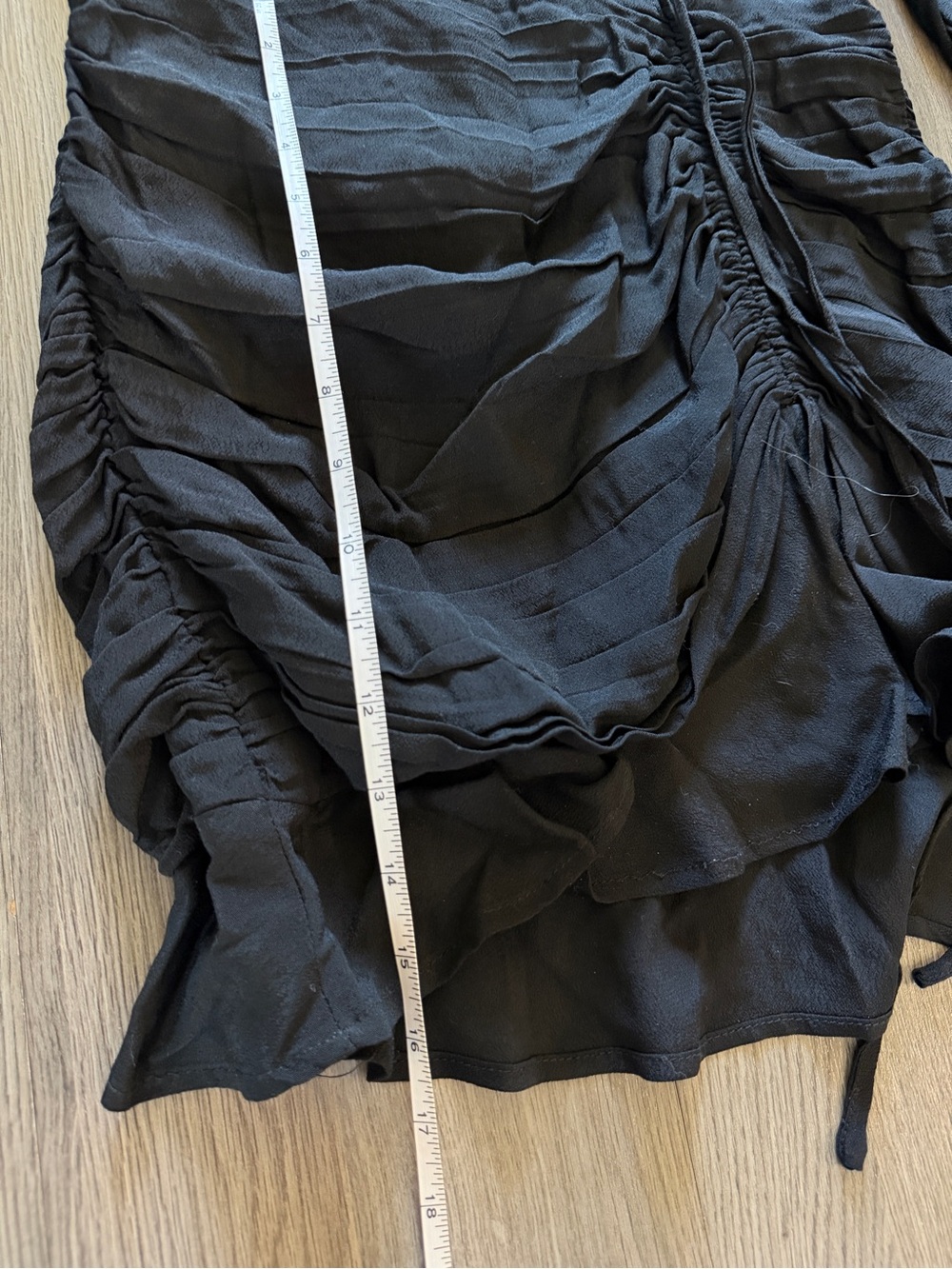 Forever 21 Black Ruched Wrap Mini Dress with Puff Sleeves - Picture 7 of 11